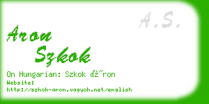 aron szkok business card